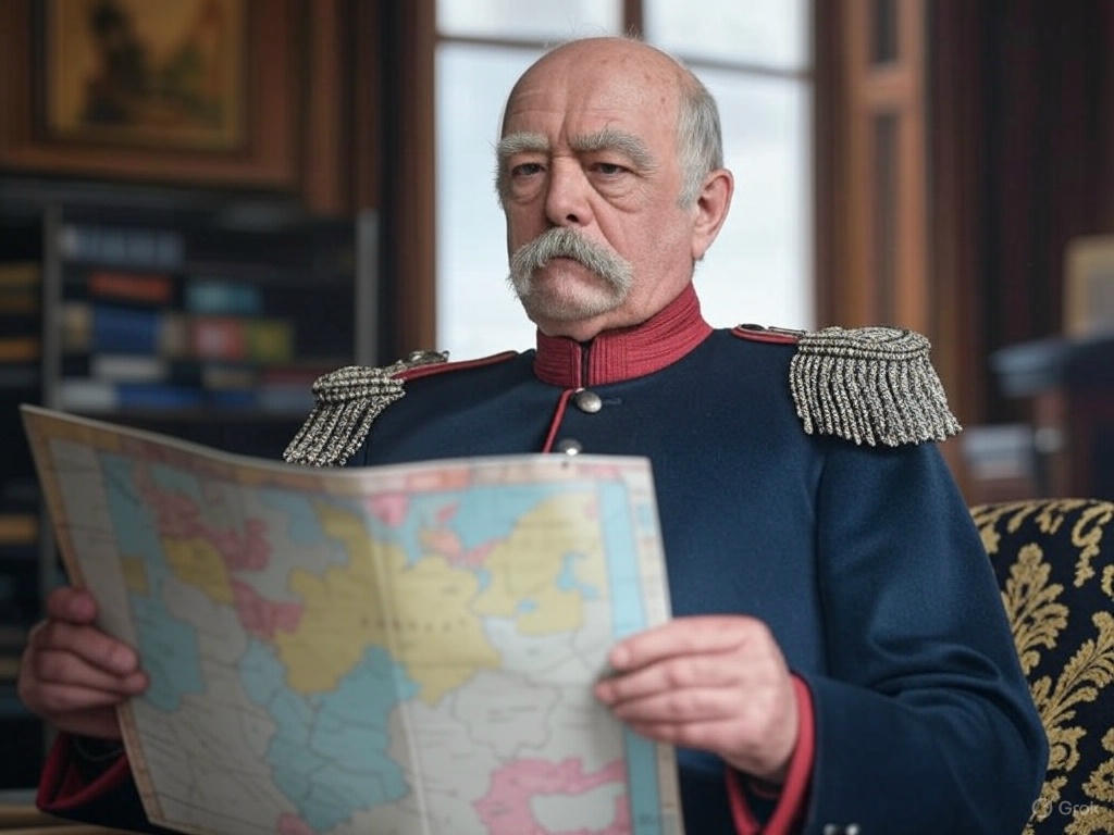 Bismarck with a map of Germany
